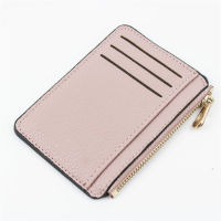 Zipper Business Card Case Slim Women Card Holder PU Leather Wallet Business Card Case Unisex Wallet