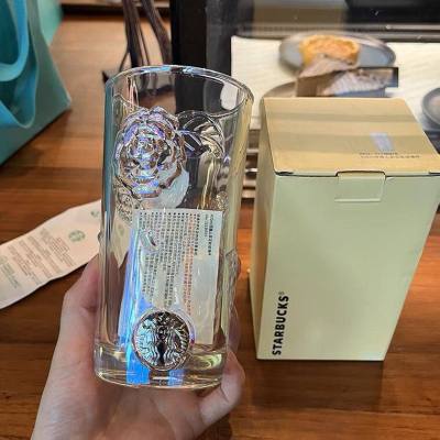 Startbuck Starbuck China Starbuck Cup Camellia Glass Dazzling Color แก้วกาแฟบรรเทาสามมิติในรูปลักษณ์และ Heat-resistant823สูง