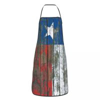 Rough Wood Boards Effect Flag Of Texas Apron for Women Men Bib Western Texas Star Kitchen Cooking Tablier Cuisine Chef Gardening