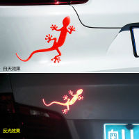 【cw】 Reflective Gecko Car Sticker 3D Three-Dimensional Stickers Creative Car Tail Tag Warning Stickers Decoration Supplies Body Scratch Hidden ！