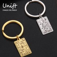 Unift Leo Aries Cancer Constellation Keychain Women Men Vintage Horoscope Amulet Zodiac Pendant Key Ring Stainless Steel Jewelry Key Chains