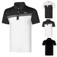 TIT golf Men Sports polo Shirt Plus Size Short-Sleeved Jersey Breathable Quick-Drying Contrast Color T-Shirt Clothing