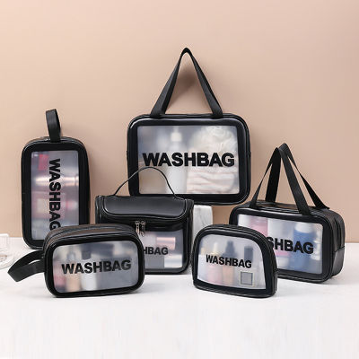 PU Women Travel Storage Bag Toiletry Organize PVC Waterproof Cosmetic Bag Portable Transparent MakeUp Bag Female Shower Wash Bag