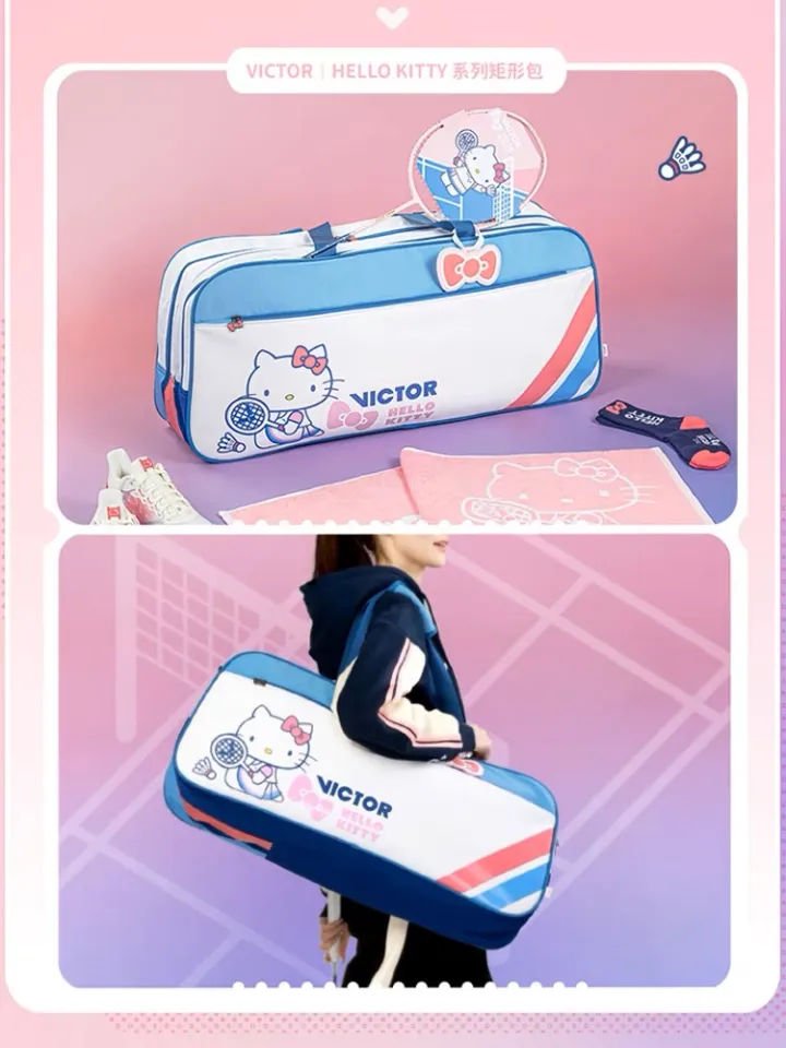 Victor X Hello Kitty Rectangular Racket Bag [White/Nautical Blue] Ltd  Edition BR-RKT AF