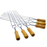 6pcs Stainless Steel U-Shaped Barbecue Brazing Fork Needle Grilling Skewers Double Prong BBQ Tools