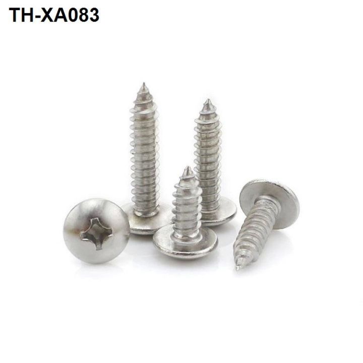 304-stainless-steel-self-drilling-screw-cross-big-flat-head-tapping-mushroom-pointed-tail-electronic-m4