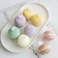 O•urHome [พร้อมส่ง] เทียนหอมมาการอง Macaron Scented Candle ของขวัญเล็ก ๆ ที่สร้างสรรค์ ของตกแต่งบ้านแฮนด์เมด อุปกรณ์ประกอบฉากภาพ ตกแต่งร้านกาแฟ