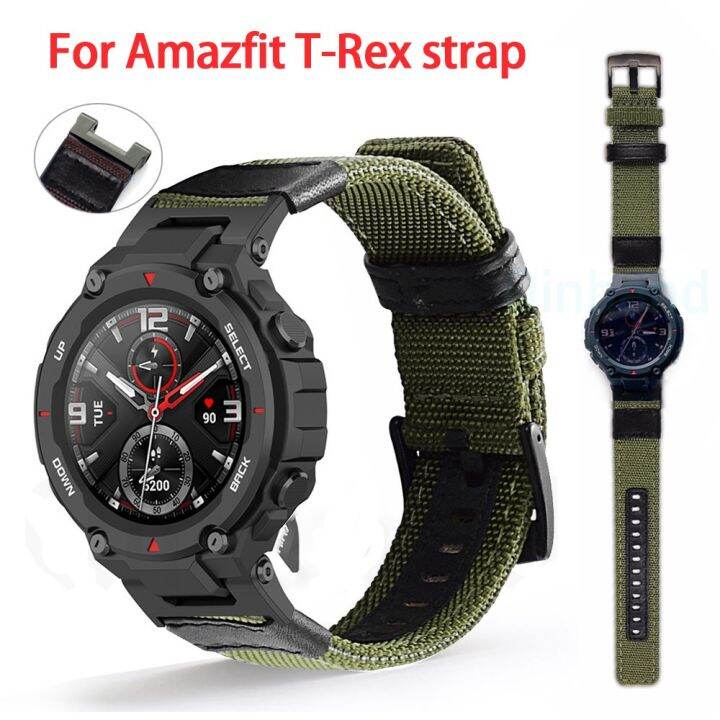 ไนลอนผ้าใบสำหรับ-amazfit-t-rex2สมาร์ทนาฬิกากีฬาสร้อยข้อมือสำหรับ-amazfit-trex-t-rex-pro-สายรัดข้อมือ