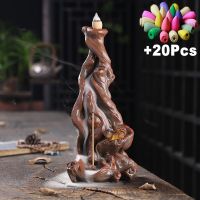 Cute Squirrel Waterfall Blackflow Incense Burner Incense Stick Holder Zen Decoration Relaxation Aromatherapy +20 Incense Cones