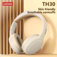 Lenovo เดิม TH30บลูทูธไร้สาย5.1หูฟังที่มีเสียงประสิทธิภาพสูงชุดหูฟังเพลงสเตอริโอเกมโฟนหูฟังมีไมค์หูฟังใหม่2023