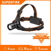 SUPERFIRE HL08 20W Powerful LED Headlamp Zoomable 4 Modes Super Bright Camping Headlight 2x18650 Battery indicator flashlight