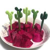 6pcs/pack New Cactus Fruit Forks Toothpick Children Tableware Fruit Fork