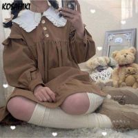 KOSAHIKI ญี่ปุ่น2022 Kawaii Lolita คอสเพลย์ Loli ชุดหวานหลวม Robe แขนยาวน่ารัก Ruffles ชุด Harajuku Vestidos