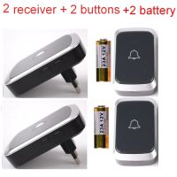 ₪ Waterproof Wireless Doorbell EU Plug Smart Remote control Door Bell Jingle Rings with battery AC 100V-240V