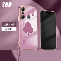 เคสโทรศัพท์ YBD สำหรับ Infinix Hot 20i X665C X665E Hot 20 Play X6825 พ่โป๊กเกอร์เรียบง่ายเทรนด์แฟชั่นสไตล์กรอบนิ่มพร้อมฟรีสายคล้อง