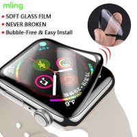 Screen Protector For Apple Watch 8 7 41MM 45MM SE 6 44mm 40mm Full 3D Coverage Soft Glass Film for iWatch 4/5 38MM 42MM