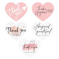 【hot】◈❁  30Pcs/Pack Heart-Shaped English Thank You Card Pink Cards Greeting