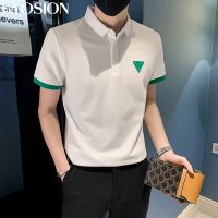 【CC】♛  Men Polo Shirt Contrast Stitching Sign Designer Cotton Lapel Top Homme Streetwear 2022 Male Clothing