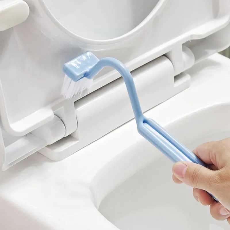 Toilet Rim Edge Brush, Curved Handle Bow-shape Cleaning Brush