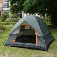 Upgraded 3-4 Person Camping Tent Separated Dual Layer Family Travel Outdoor Tent Seam Glued High Waterproof 2*2*1.3M