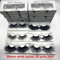 30mm Extra Long 3D False Mink Lashes in Bulk WholesaleNatural Huge Makeup Eyelashes Soft Thick Fluffy Gift Microbrush Hot Sell