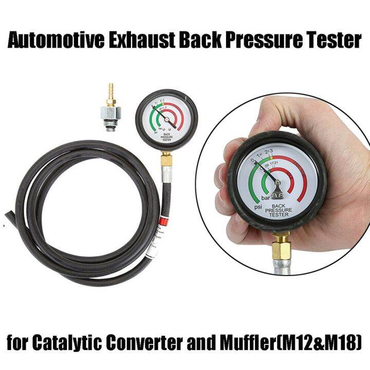 Car Exhaust Back Pressure Tester Set Pressure Gauge Test Tool Kit Fuel