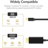 1.8m1080p Mini Displayport เป็น Hdmi-สายเคเบิลที่เข้ากันได้ Mini Display Port สายอะแดปเตอร์สำหรับ Macbook Air