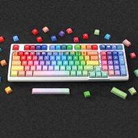 Keycaps 133ชิ้นสีรุ้ง Keycaps XDA ทั้งชุด Dyesued PBT แบบหนาสำหรับแป้นพิมพ์เชิงกลสำหรับเล่นเกม