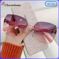 CHARMHOME ฤดูร้อน การ UV400 วินเทจ เฉดสีผู้หญิง แว่นกันแดดไร้ขอบ แว่นตากันแดดไร้กรอบ แว่นกันแดดไล่ระดับสี