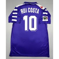 เสื้อบอล ย้อนยุค ฟิออเรนติน่า 1998 เหย้า Retro Fiorentina Home พร้อมเบอร์ชื่อ BATISTUTA RUI COSTA อาร์มกัลโช่ Nintendo