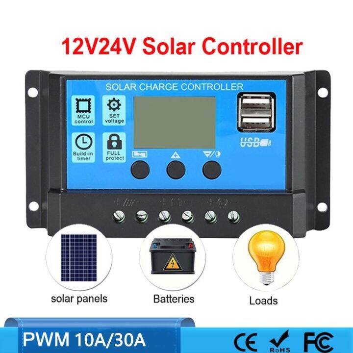 D5JKY LCD Display Solar Charge Controller Adjustable Dual USB Port ...