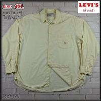 Levis®แท้ อกจริง 50 ไซส์ 4XL เสื้อเชิ้ตผู้ชาย ลีวายส์ แขนยาว สีเหลือง (มีรอยเปื้อนแขนขวา)