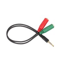 【CW】 Cable Adapter 2 In 1 Splitter 4 Pole 3.5mm Audio Earphone Headset to Female Jack Headphone Mic 3 pole for PC