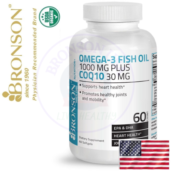 Organic omega 3 & coq 10 - 1000mg - 60 viên mỹ - bổ mắt tim mạch - ảnh sản phẩm 1