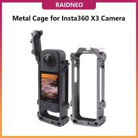 ♟✐ Metal Cage for Insta360 X3 Action Camera Extension Frame Protective case cover with Bike Bicycle Handlebar Mount Cold Shoes