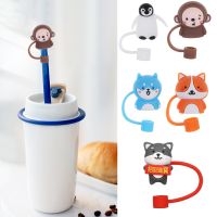 Silicone Straw Plug Reusable Drinking Dust Cap Creative Glass Cup Accessories Cartoon Plugs Reusable Tips Cover