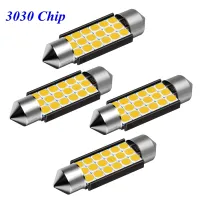 (Premium car)4PCS Festoon 31มม.36มม.39มม.41มม.C5W C10W Super Bright 3030 LED หลอดไฟ Dome Canbus ภายในอัตโนมัติอ่านหลอดไฟสีขาว