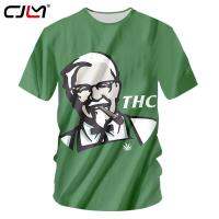 CJLM สีเขียวเสื้อยืดผู้ชายเข้ามาใหม่ THC 3D เคเอฟซีพิมพ์เสื้อ T ฮิปฮอป O-คอฮิปฮอปสตรีประเดิม S-7XL ขายส่ง