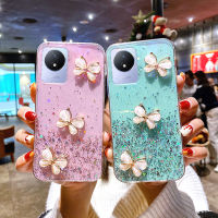 เคส Vivo Y02t Y02A Y02 Y22 Y22s ผีเสื้อเงาตกแต่งเลื่อมออกแบบปลอกโทรศัพท์ vivo Y02t ฝาครอบโทรศัพท์