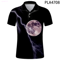 【high quality】  Ropa De Hombre Fashion Casual Summer Short Sleeve 3d Printed Lightning Men Shirts Streetwear Cool Harajuku Polo Homme Tops