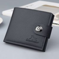 Mens wallet Soft Leather Buckle Short Wallet Credit Card Holder Coin Purse For Man Money Clip Small Bag