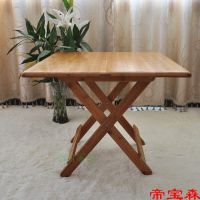 [COD] T bamboo folding solid square simple chess and card home dining shrinkable outdoor portable