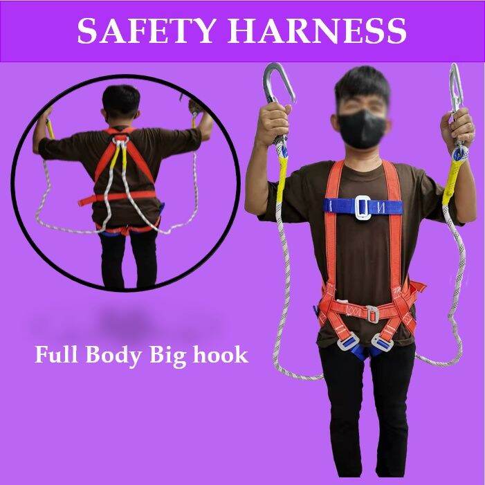 ☁Safety Harness Full Body Double Big Hook for Construction Safety Belt