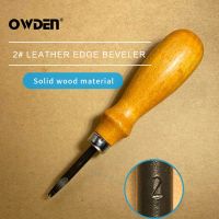 OWDEN Leather Edge Beveler Skiving Tools Wood Handle Leathercraft Cutting Tool for Leather