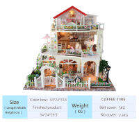 ไม้ DIY 13845 House Minature หัตถกรรมตกแต่งบ้านคริสต์มาสของขวัญของเล่นสำหรับ Everlasting Light Dollhouse Mini Building