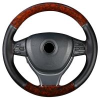 【YF】 Hand-sewn Car Steering Wheel Cover Crystal Mahogany Leather 38cm Universal Non-slip Wear-resistant Styling Supplies