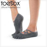 ToeSox โทซอคส์ ถุงเท้ากันลื่นแยกนิ้วสายไขว้ รุ่น Elle ปิดนิ้วเท้า แบบสีพื้น