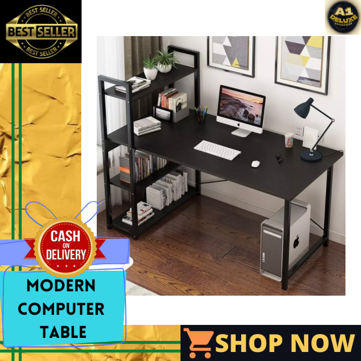 A1 Deluxe Minimalist Wooden Computer Table ( 100*40 cm ) Heavy Duty