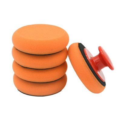 6Pcs/Set Car Wax Wash Polish Pad Sponge Cleaning Foam Kit Terry Cloth Microfiber Applicator Pads W/ Gripper Handle Car Styling