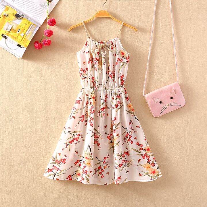 korea-summer-new-print-sleeveless-dress-short-sweet-a-line-strap-loral-dresses